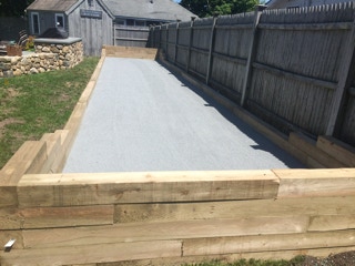 wall made of landscape timbers