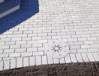white patio bricks