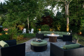 stone patio, installed by Dependable Landscaping